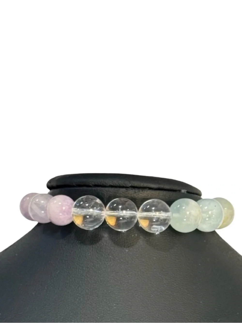 Amethyst and Clear Quartz Crystal Beaded Bracelet